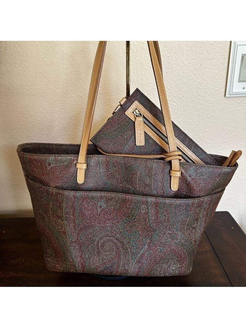 Etro Milano Paisley Tote Bag and Wristlet Wallet Set